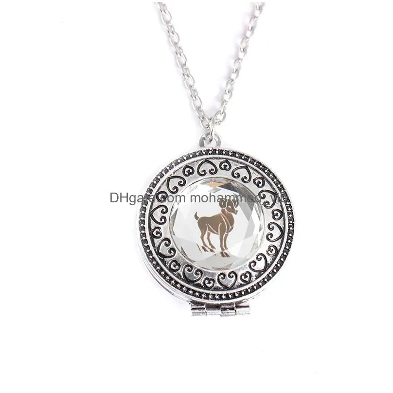 twelve constellation necklaces for accessories wholesale locket necklace