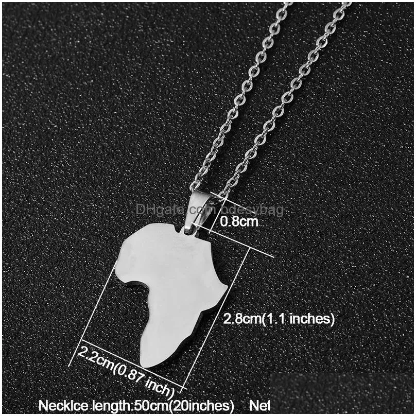 mens africa map necklace stainless steel maps pendant necklaces gold chains hip hop fashion jewelry for women man will and sandy