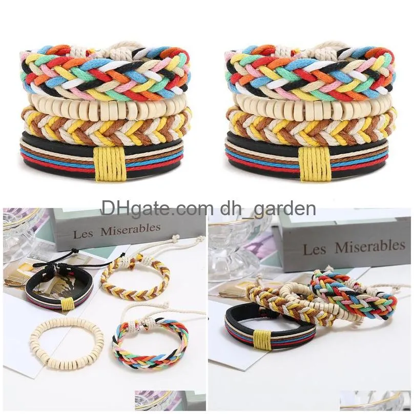 colorful weave multi layer wrap bracelets wood beads adjustable bracelet wristband bangle cuff women men fashion jewelry will and