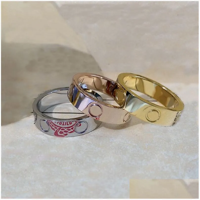 5mm classic screwdriver love ring fashion designer nails diamond rings for women luxury plating 18k gold 316l titanium steel couple ring