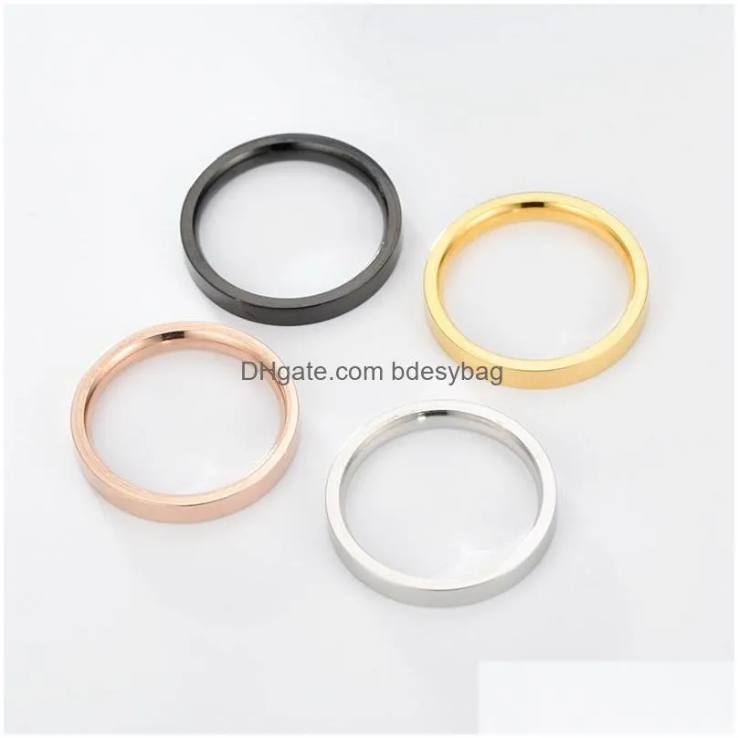 simplicity thin couple rings band stainless steel rose gold women ring fashion hip hop jewelry valentines gift