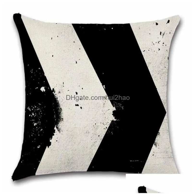 cushion/decorative pillow black beige geometric pattern cushion cover decoration home sofa chair shop seat living room gift friend present