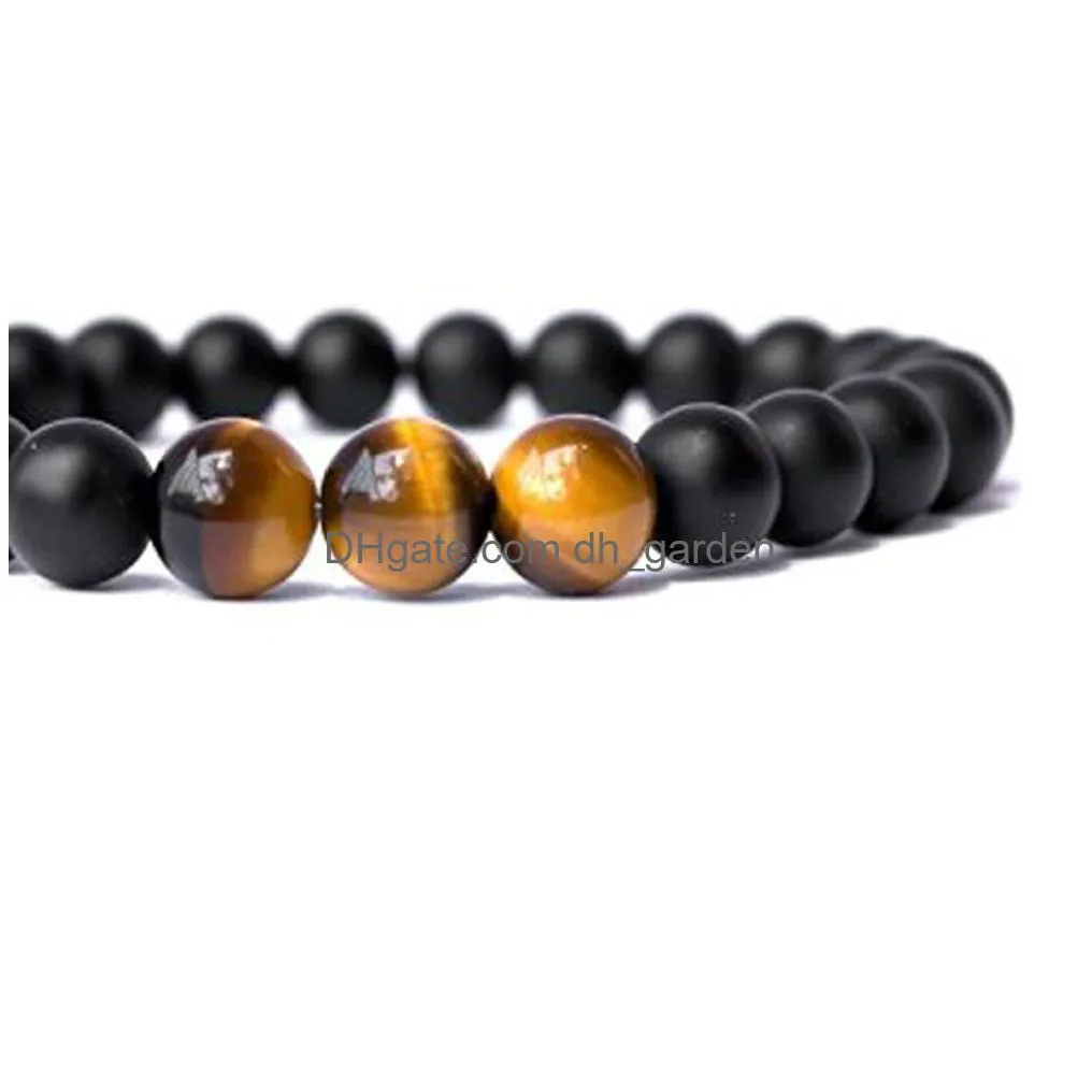 natural black matte agate bracelet tiger eye white turquoise beads bracelets fashion jewelry for women men