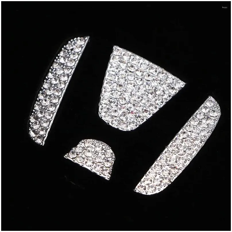 steering wheel covers 1pc fashion crystal decor sticker compatibel with car (silver)