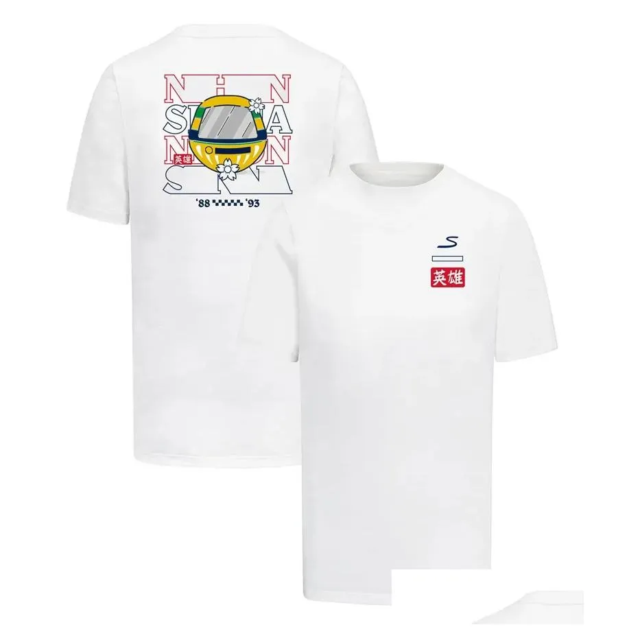 f1 t-shirt new short-sleeved round neck racing suit men`s factory team uniform plus size overalls