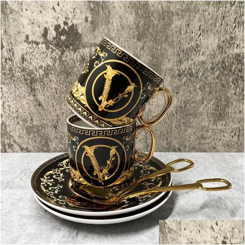 cups saucers luxury porcelain coffee and elegant tea cup set drink milk mug kitchentableware gift with box