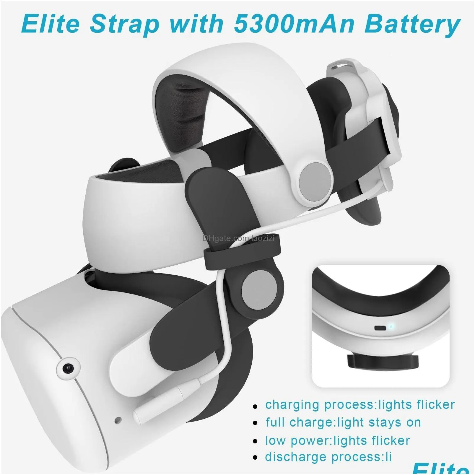 3d glasses 2023 for oculus quest 2 battery pack 5300mha elite strap with halo vr power bank for meta 2