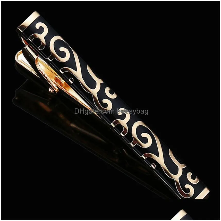 gold color copper musical instrument stripe tie clips shirts business suits tie bar clasps neck links for men fashion jewelry gift will and