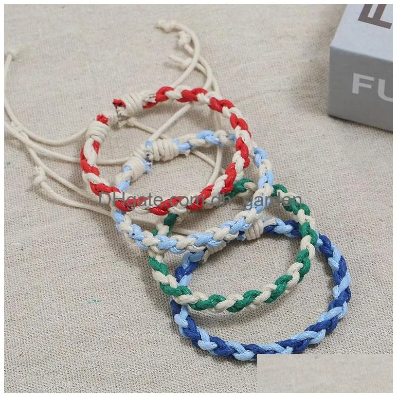 colors weave braid bracelet simple string adjustable bracelets women mens bangle cuff fashion jewelry will and sandy gift