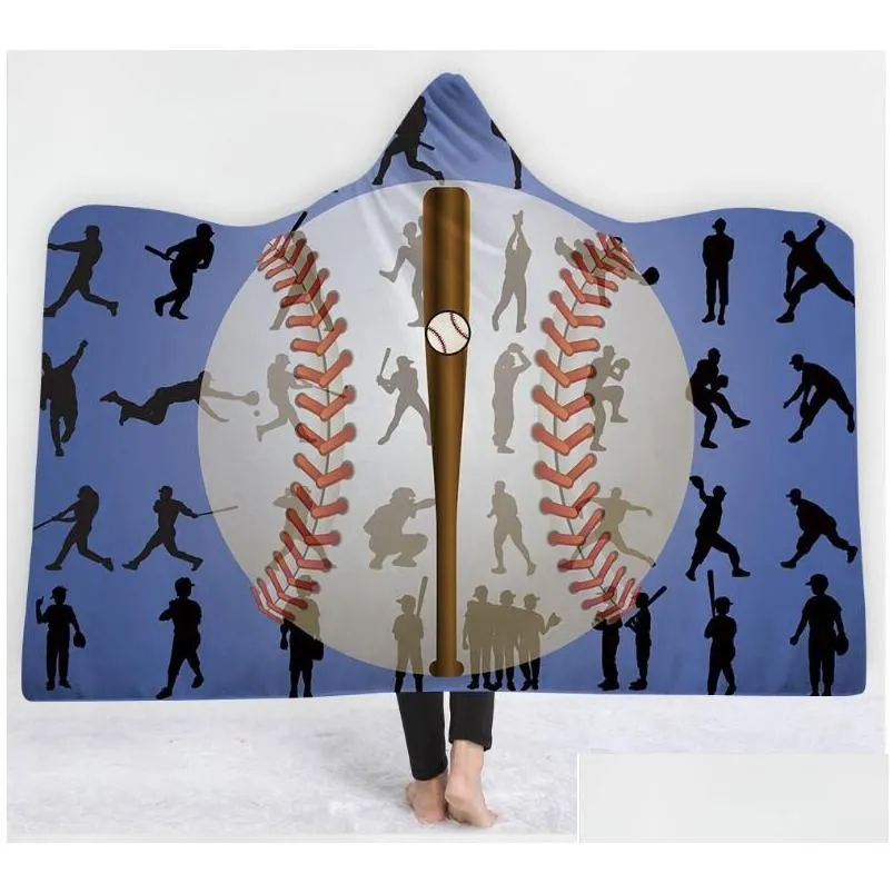 outdoor collectable baseball football blanket sherpa softball blanket sports theme hooded cape soccer bathing towel swadding blankets