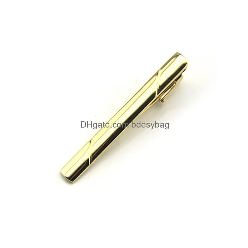 copper metal fashion tie clips for men suits formal wedding necktie shiny plain ties clip pin clasp jewelry accessories drop ship