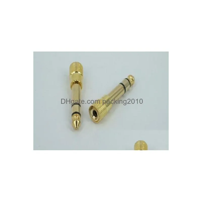 6.5mm male to 3.5mm female 6.35mm male to 3.5mm female stereo headphone microphone audio adapter converter gold plated 2000pcs/lot