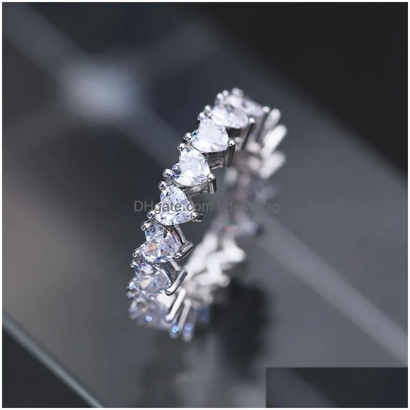 water drop heart zircon diamond rings women bridesmaid  engagement wedding ring gift fine jewelry will and sandy