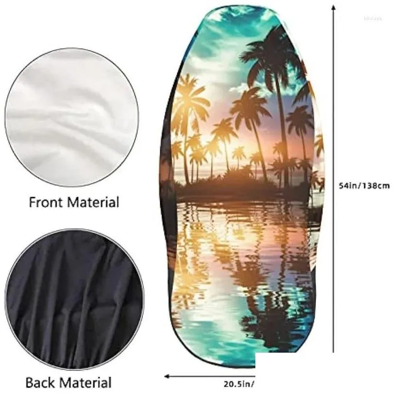 car seat covers cover beach sunset palm tree 2 pcs s set vehicle front protector auto interior accessories protetors mat
