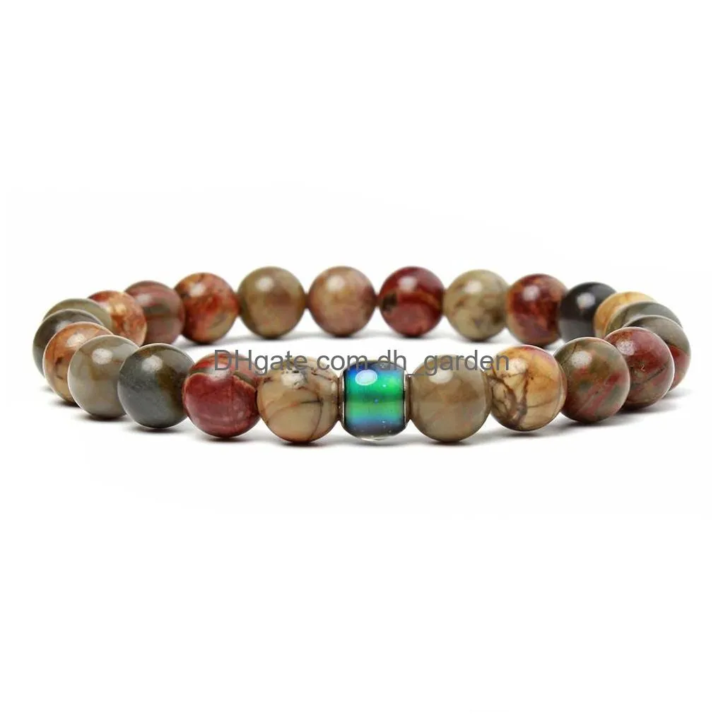 natural stone changing mood beaded bracelet strands tiger eye turquoise bracelets temperature fashion jewelry will and sandy