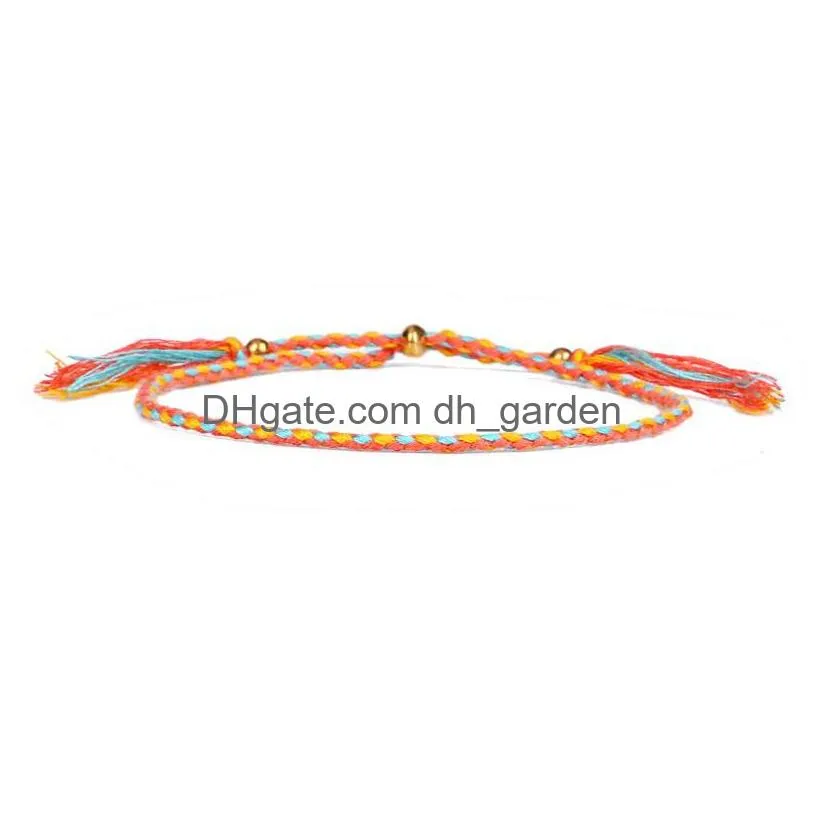 hand twist bracelet wrap tibetan cotton rope bead tassel adjustable bracelets for women fashion jewelry gift