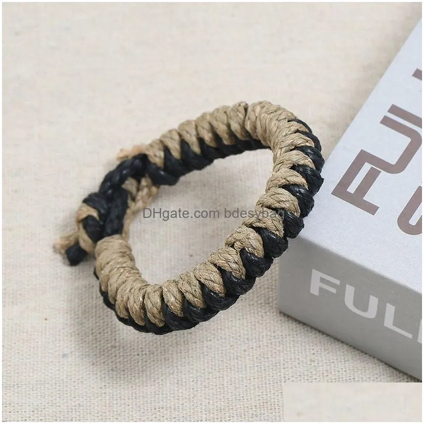 update hemp rope bracelet simple braid bracelets wristband cuff for women men fashion jewelry gift will and sandy