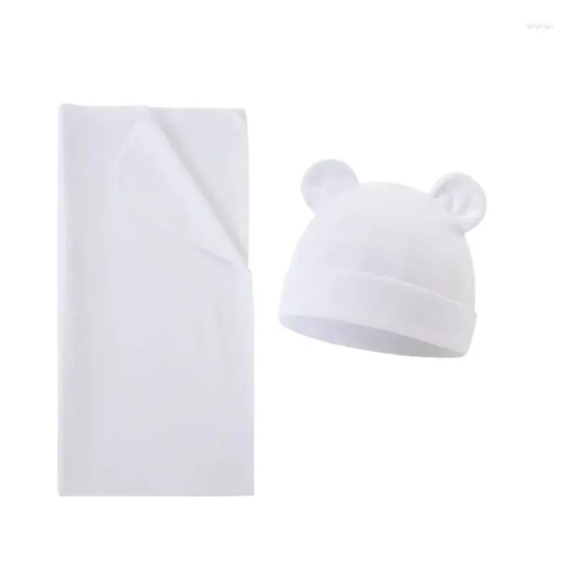 blankets born swaddle blanket cotton hat po props baby product shower gift