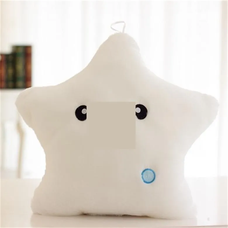 colorful luminous throw pillow cute five-pointed star glow-in-the-dark plush toy girl birthday gift