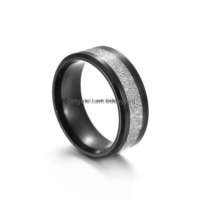 ice silk foil gold silver blue black color stainless steel ring band finger for men rings for women hip hop jewelry fashion will and