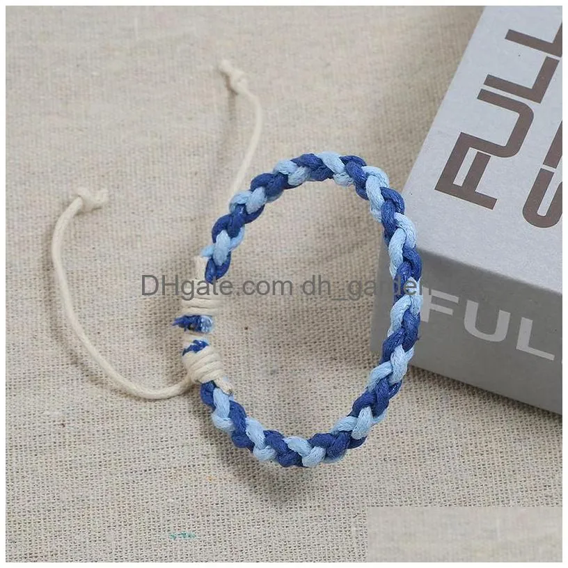 colors weave braid bracelet simple string adjustable bracelets women mens bangle cuff fashion jewelry will and sandy gift