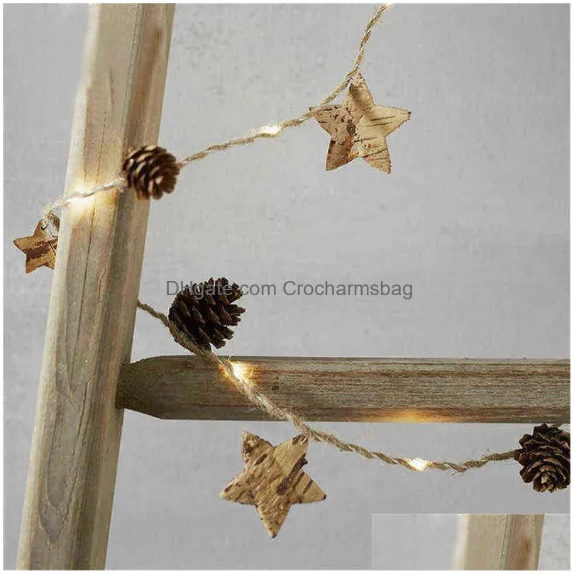 christmas decorations for home 2m 20 led copper wire pine cone led light christmas tree decorations kerst natal year 2022 211104