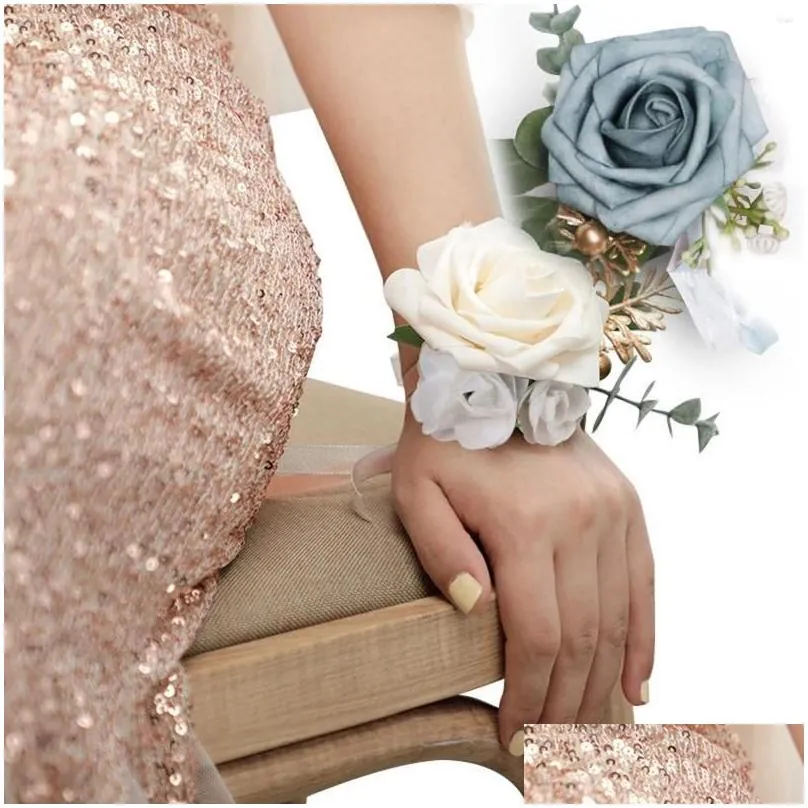 decorative flowers wedding products bride bridesmaid wrist flower artificial accessories