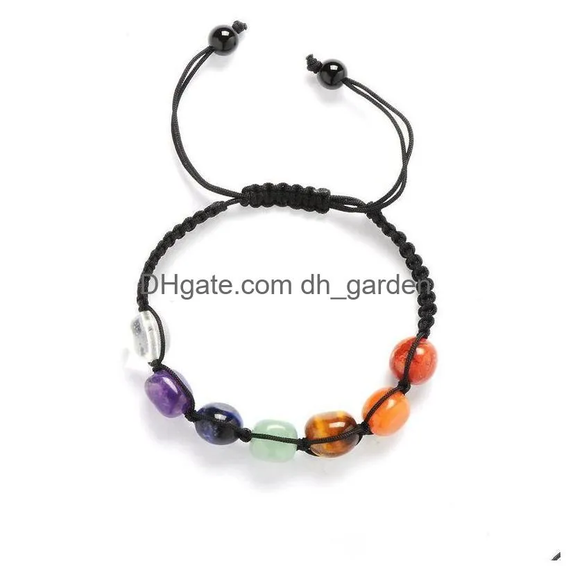 7 chakra yoga natural stone bracelet strand women mens irregular beads woven bracelets fashion jewelry will and sandy gift