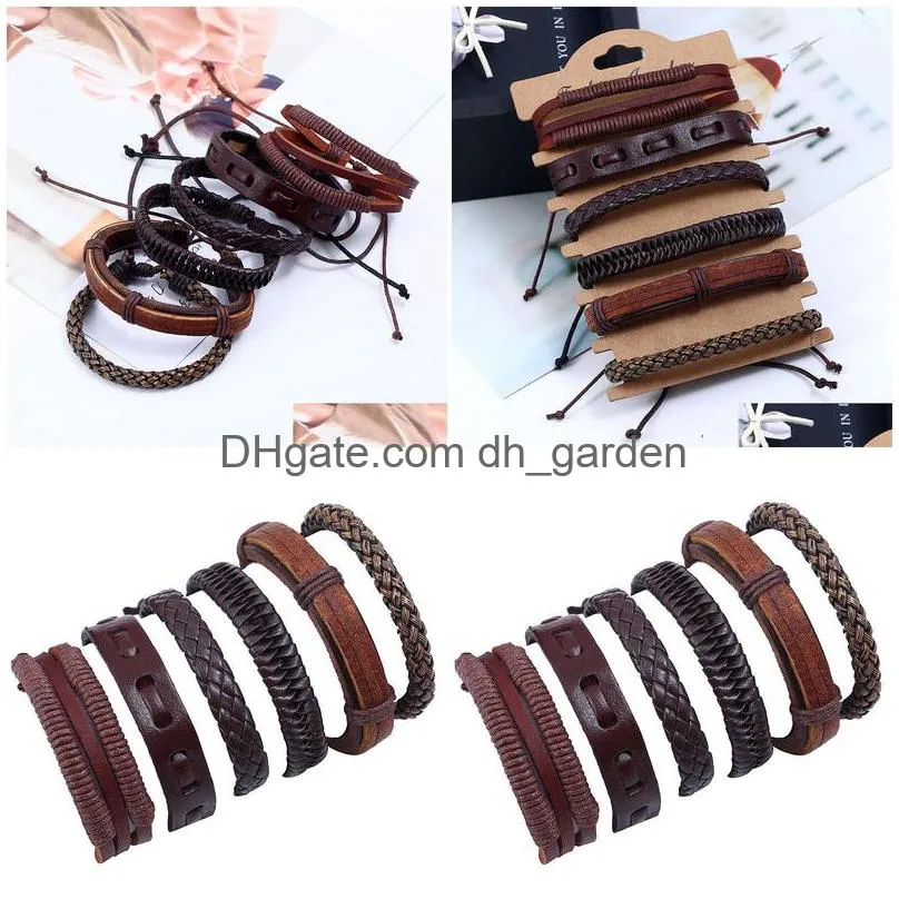 adjustable weave braid leather bracelet set multi layer wrap bracelets wristband bangle cuff women men fashion jewelry will and sandy