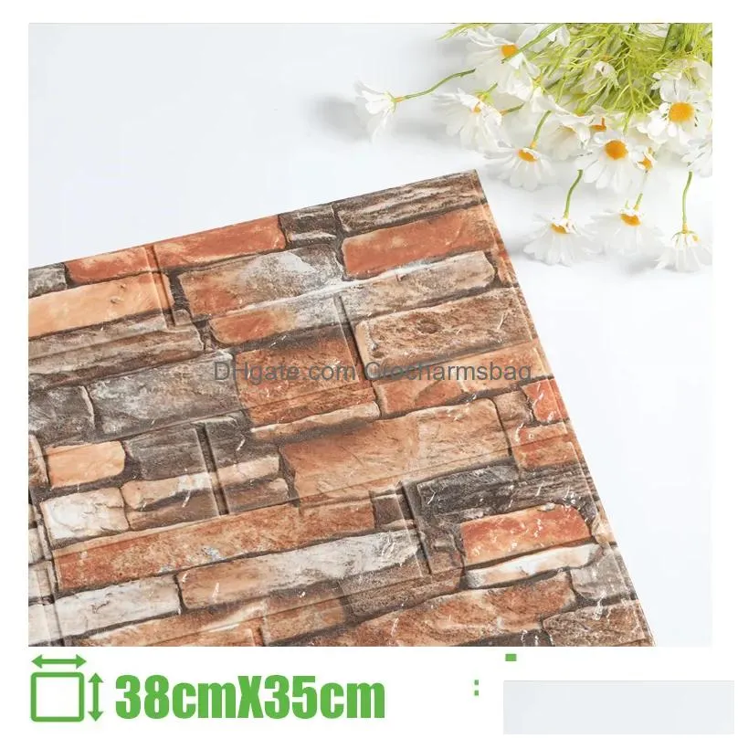 foam 3d wall stickers self adhesive wallpaper panels home decor living room bedroom house decoration bathroom brick wall sticker