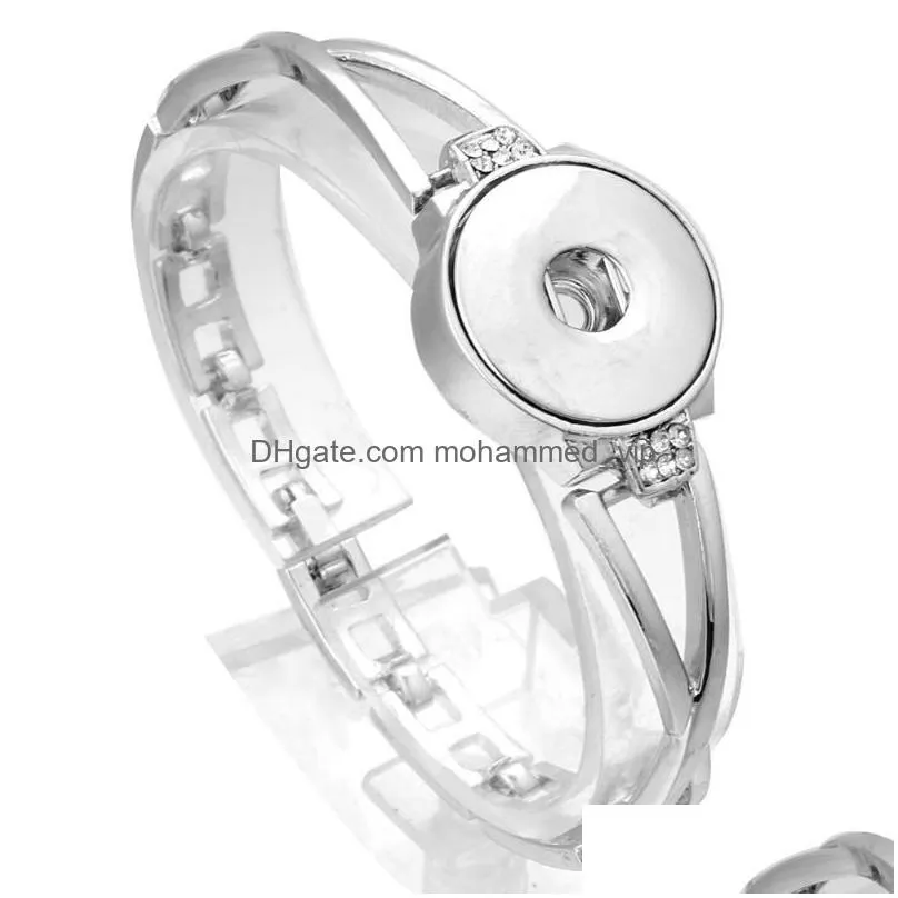 charm bracelets high quality metal snap jewelry 18mm button bracelet for women men fit banglecharm