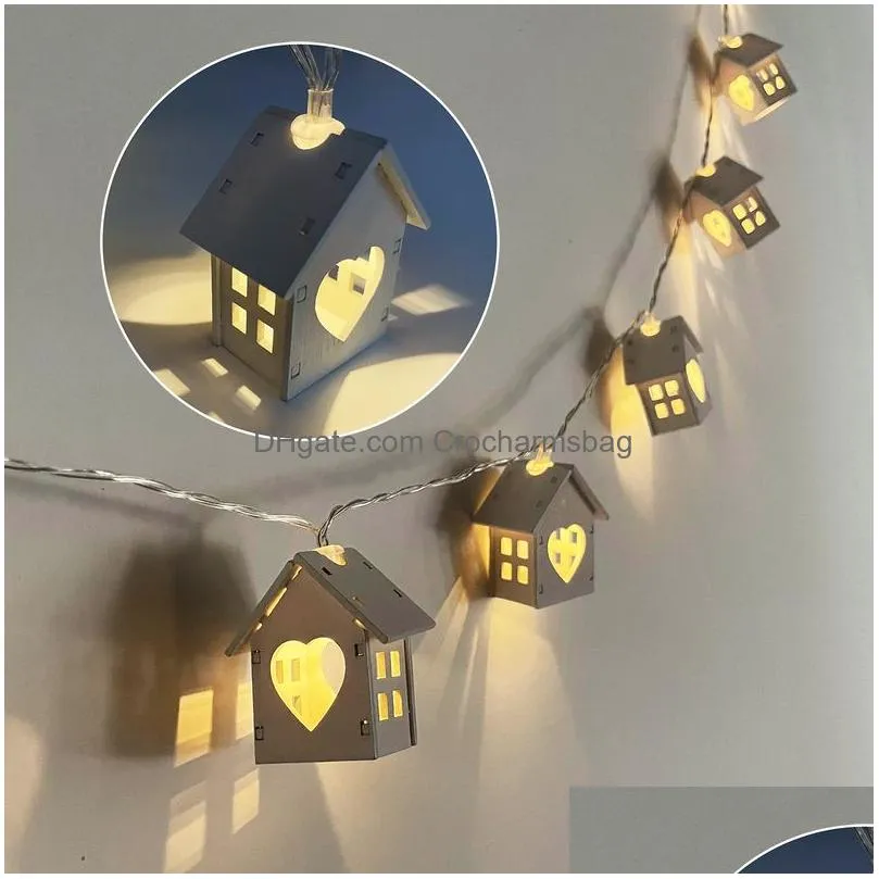 christmas decorations christmas fairy wood house light string garland wedding party christmas decoration navidad kerst noel year home lamps