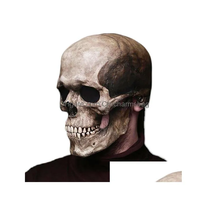 party masks halloween mask movable jaw full head skull mask halloween decoration horror scary mask cosplay party holiday decoration
