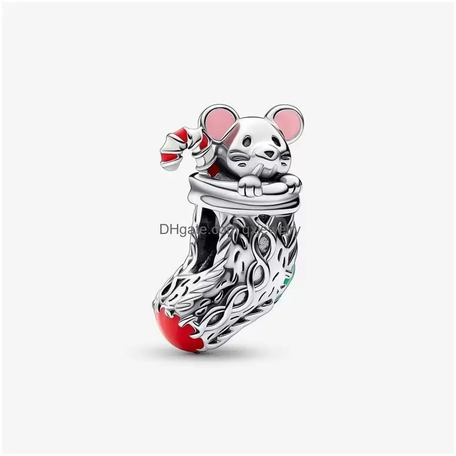 925 sterling silver christmas mouse and reindeer charm set fit original european charm bracelet fashion women halloween jewelry