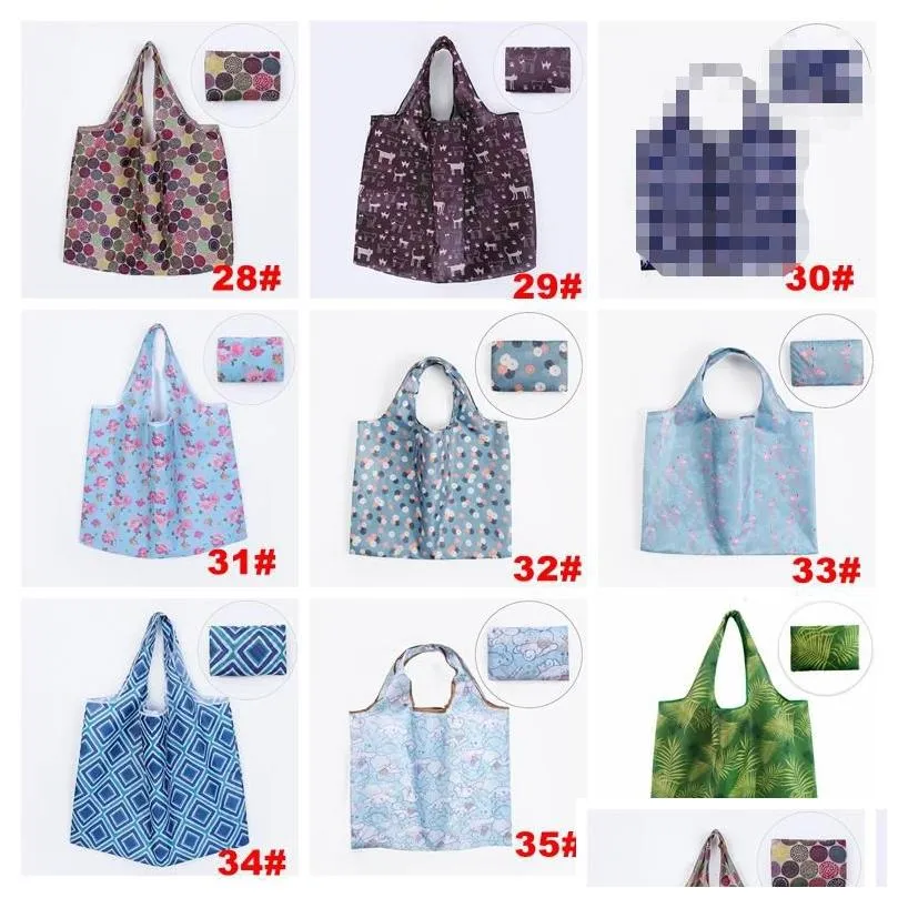 large capacity tote shopping bags waterproof foldable reusable storage bag eco friendly multi styles mixed wholesale