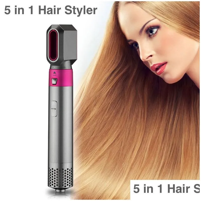 hair dryer 5 in 1 electric curling iron blow air comb roller and straightening brush removable household gift boxed