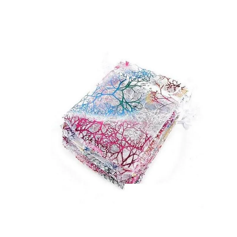 7x9cm 9x12cm colorful organza bags jewelry packaging bags wedding favor gift bags drawstring pouches gc1450
