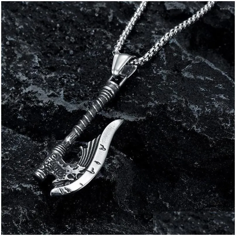 pendant necklaces vintage nordic  axe tiny rune necklace stainless steel pendants for men women biker amulet jewelry gift drop