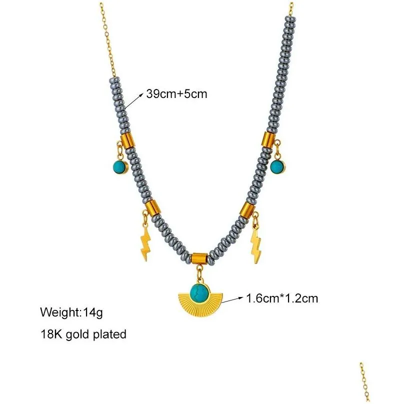 14k yellow gold green stone crystal necklace for women bohemian ethnic chain choker wedding party jewelry gift