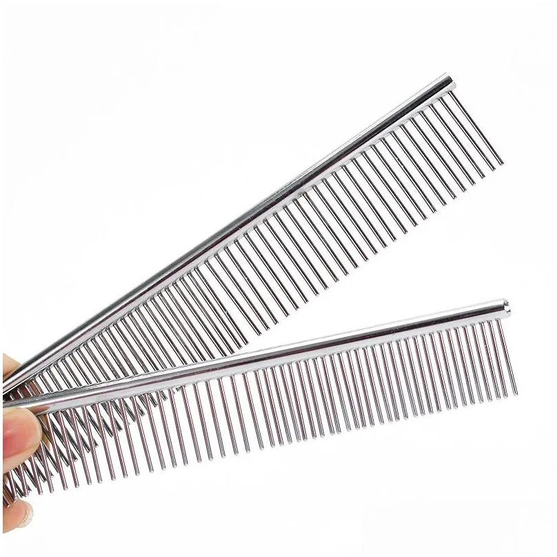 stainless steel pet combs cat dog grooming professional tools rounded teeth for removing knots tangles