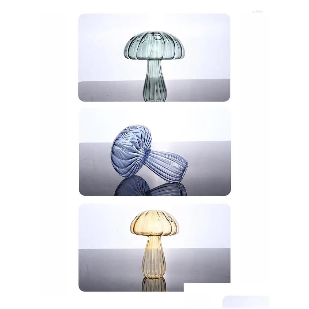 vases mushroom glass vase bottle creative home hydroponic flower table simple decoration decor