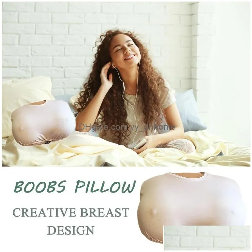 cushion/decorative pillow core sofa sexy toys gifts boobs skin-friendly pillowcase creative breast design fun cushion insert