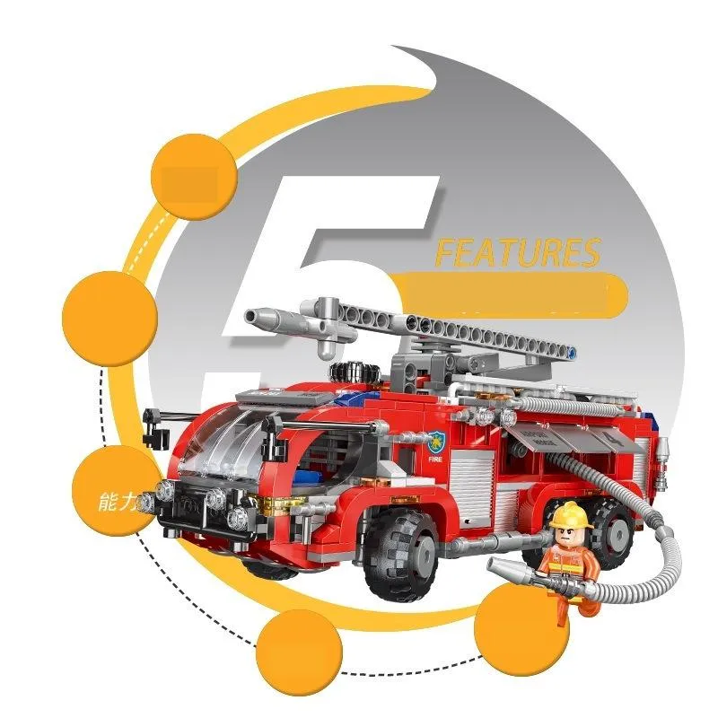 xingbao 03028-03031 city water tank ladder fire truck model children puzzle assembling small particle building blocks