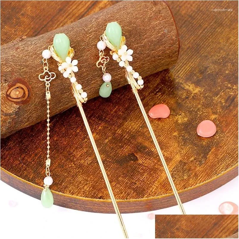 hair clips chinese traditional style pearl tassel stick women hanfu qipao dress accessory vintage elegant