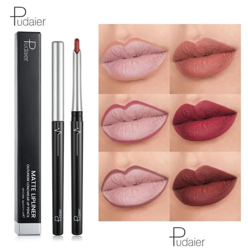 pudaier nude pink matte lip liner lip pencil smooth easy to wear matt lipstick lips contour liner eye pencils waterproof makeup