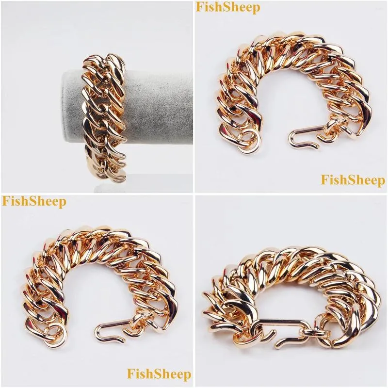 charm bracelets fashion acrylic chunky chain women`s exaggerated rose gold color wrap cuff & bangle statement jewelry