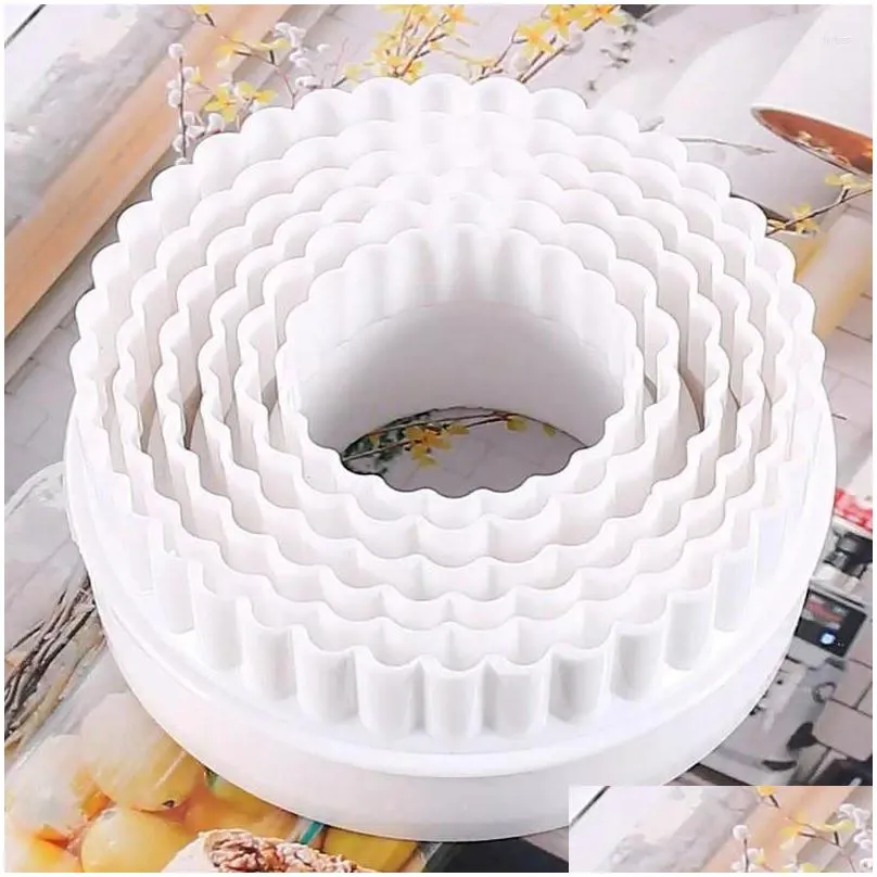 baking tools round cookie cutter 6pcs  biscuit cutting multiple size cake mold for pastry dough holiday