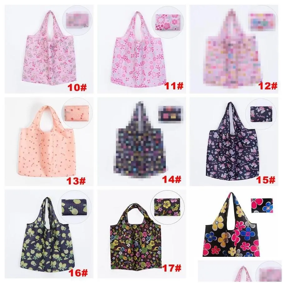 large capacity tote shopping bags waterproof foldable reusable storage bag eco friendly multi styles mixed wholesale