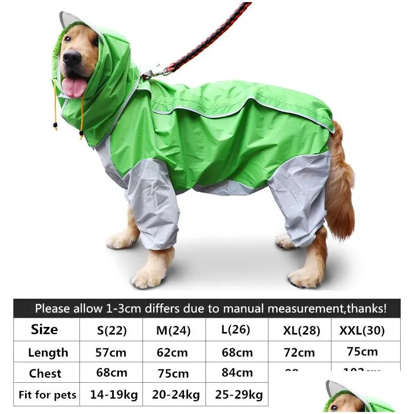 dog apparel large dog clothes raincoat waterproof dog suits rain cape pet overalls for big dogs hooded jacket poncho pet rain jumpsuit 6xl