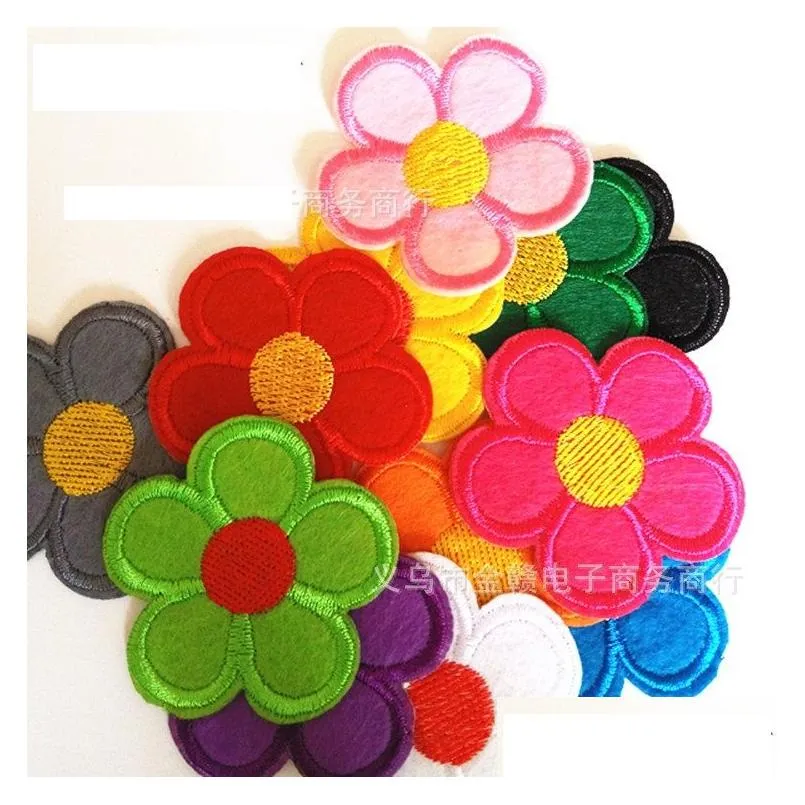 wholesale- 120pcs different smail faces embroidered cloth iron on sew motif applique embroidery flower